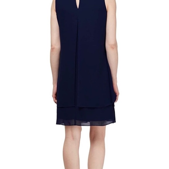 SLNY-SL FASHIONS NEW YORK-BLACK CHIFFON DRESS-SIZE 18W - Picture 3 of 15